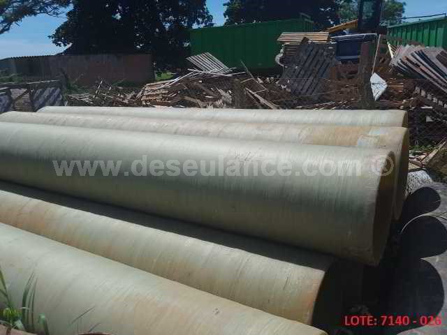 57/23169 - 48 M TUBOS PRFV 8" X 6 M E 09 PEÇAS DE CONEXÕES HID., S/USO.
