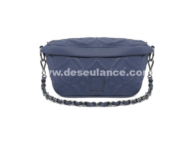 78/25173 - 03 PÇ BOLSA MARBELLA DE COURO AZUL MARINHO. (CÓD. 896894)