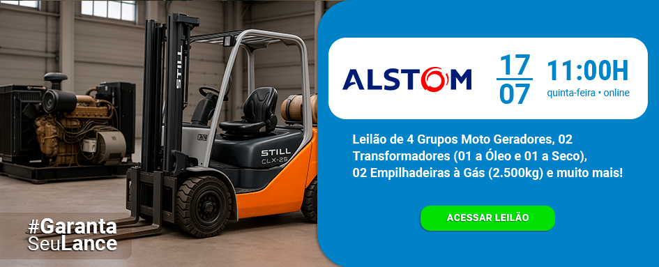 Leilão Alstom de Grupo Moto Geradores, Transformadores, Empilhadeiras e muito mais | DeSeuLance