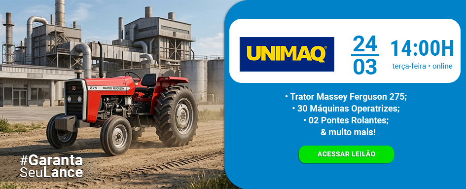 Leilão de 30 máquinas operatrizes e muito mais