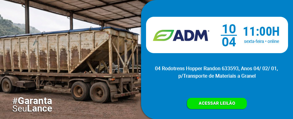 Leilão de 04 Rodotrens Hopper Randon