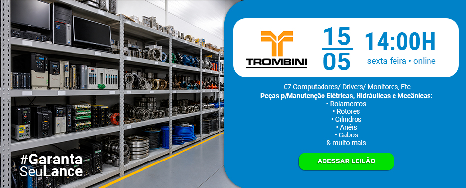 Leilão de Peças p/Manutenção Elétricas, Hidráulicas e Mecânicas