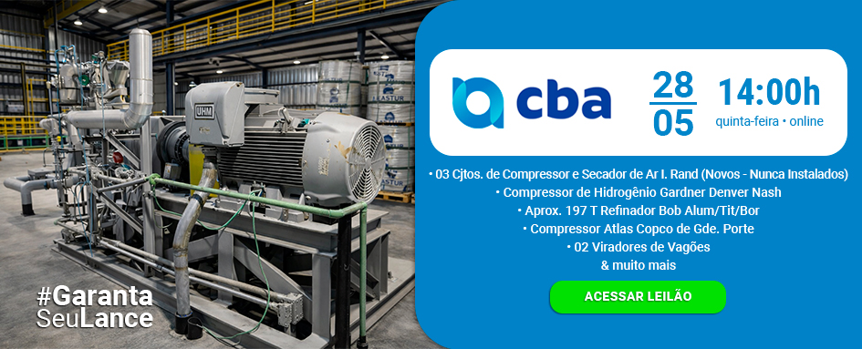 Leilão de compressor, sucatas, solução amoniacal e muito mais