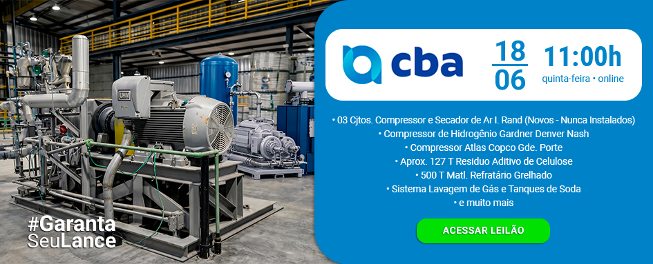 Leilão de compressores de ar e de hidrogênio e muito mais