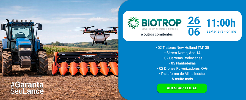 Lelão de Tratores, Drones, Bitrem e muito mais